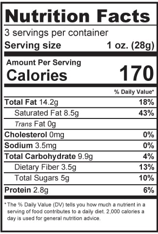Nutritional Facts Naranja